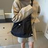 New large-capacity nylon canvas bag women's simple drawstring lightweight casual shoulder oblique span bag tote bag