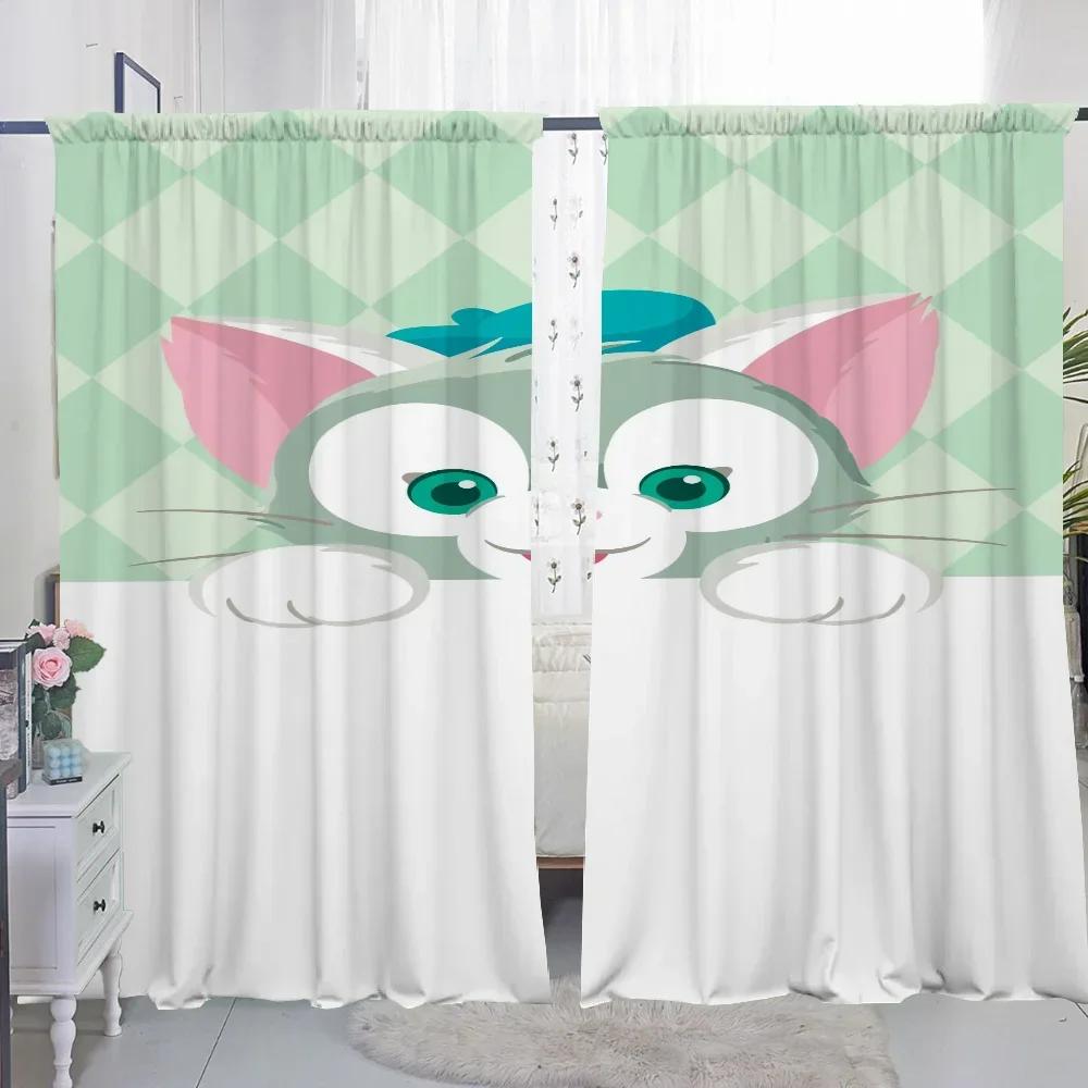 Home Interior Kitchen Curtains for Living Room 2 Pieces Blackout Curtains Door Curtain G-gelatoni-i Bedroom Decoration Partition