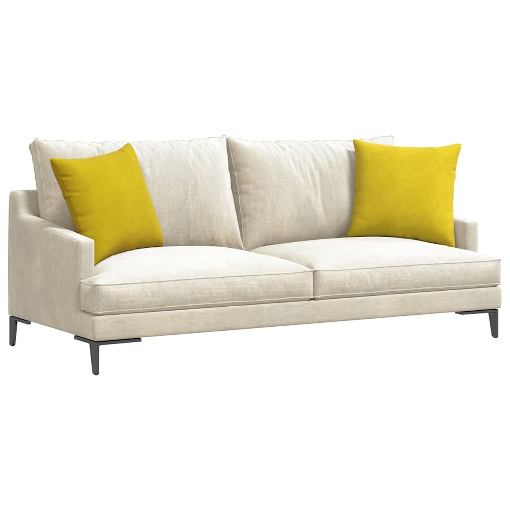 Sofa Cushions 2 pcs Yellow 45 x 45 cm Cord Fabric