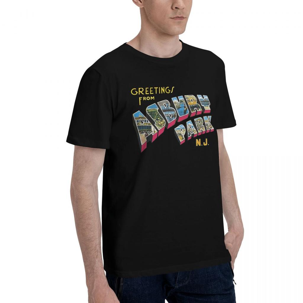 Greetings From Asbury Park NJ 1 100 Cotton Casual Breathable Confortable T Shirt High End Mens Clothing Clothes Men