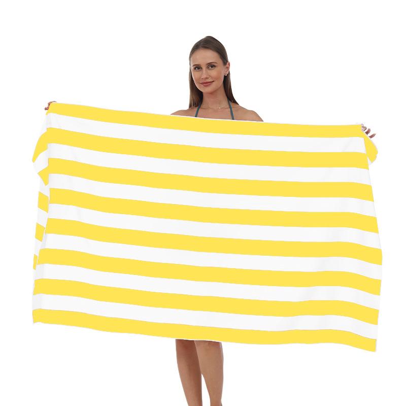90x180cm Double Sided Velvet Quick Dry Striped Beach Towel Adult Printed Bath Towel Seaside Swimming Shawl Sports Towel