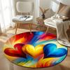 Folk Round Sun Multicolor Carpet, Non-Slip Floor Mat for Kids Room