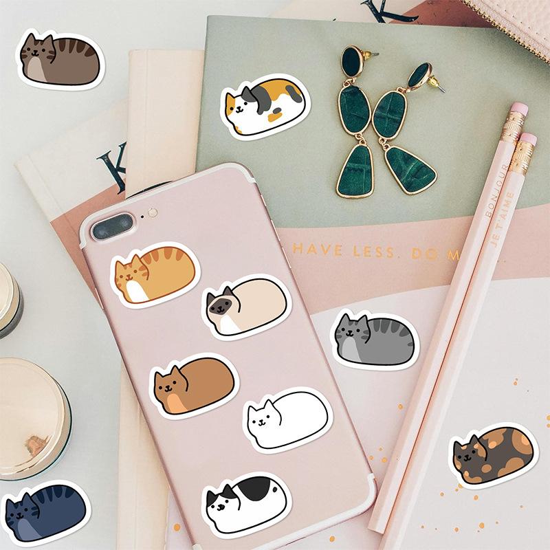 500Pcs Kawaii Cartoon Cat Tuo Tuo Roll Stickers Skateboard Laptop Luggage Skateboard Phone Gift Waterproof Phone Cute Sticker