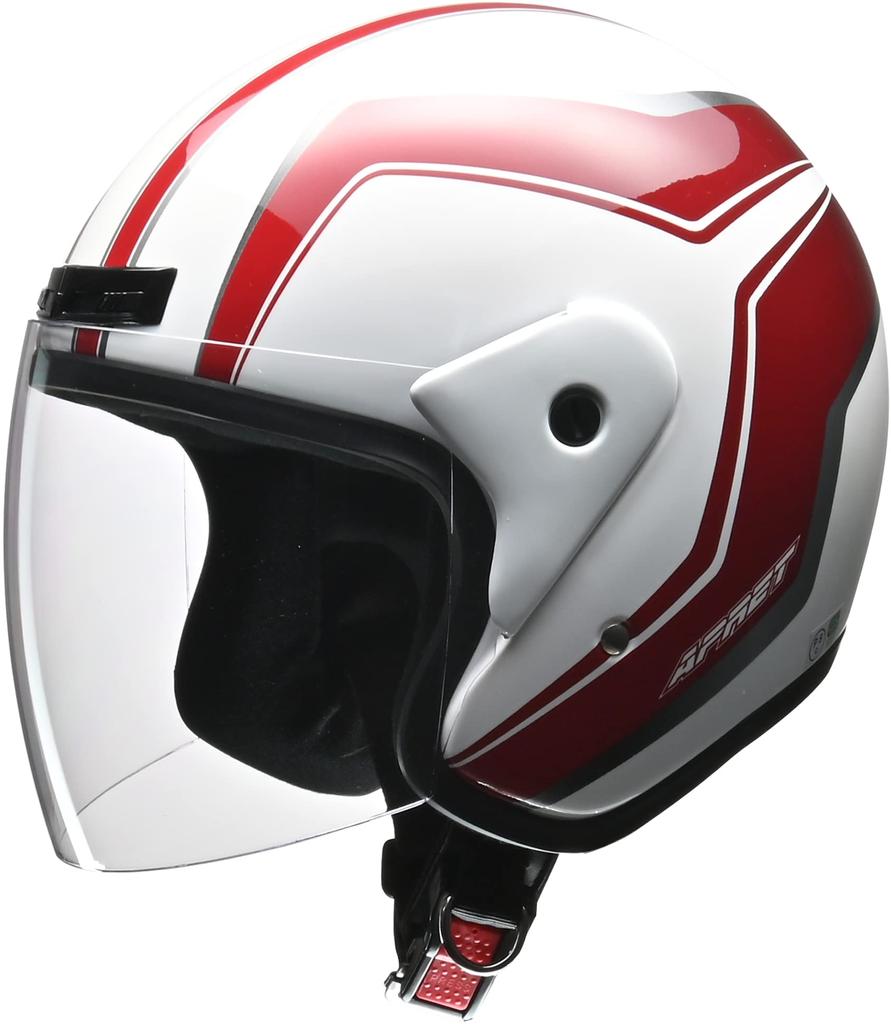 LEAD Motorcycle Jet Helmet APRET White Free Size than (Less 57-60cm)