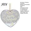 Festive Porch Hanging Ornaments Heart Shaped Christmas Ornaments, Crystal Santa Winter Scene Ornament, Transparent Clear Style Pendants Xmas