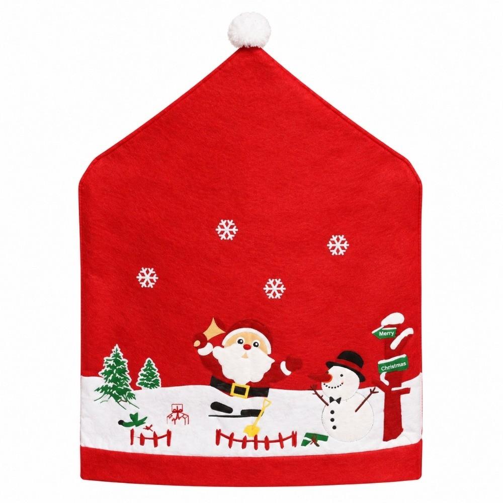 Santa Claus Chair Protective Slipcover Stripe Grid Stool Cover Christmas Chair Cover Xmas Party