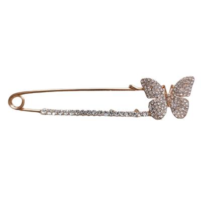 [R8175] - Designer Brooch 'Sissi' White Gold (butterfly) - 88x20mm