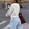 Womens V-Neck Long Sleeve Knit Cardigan Slim Fit Casual Sweater