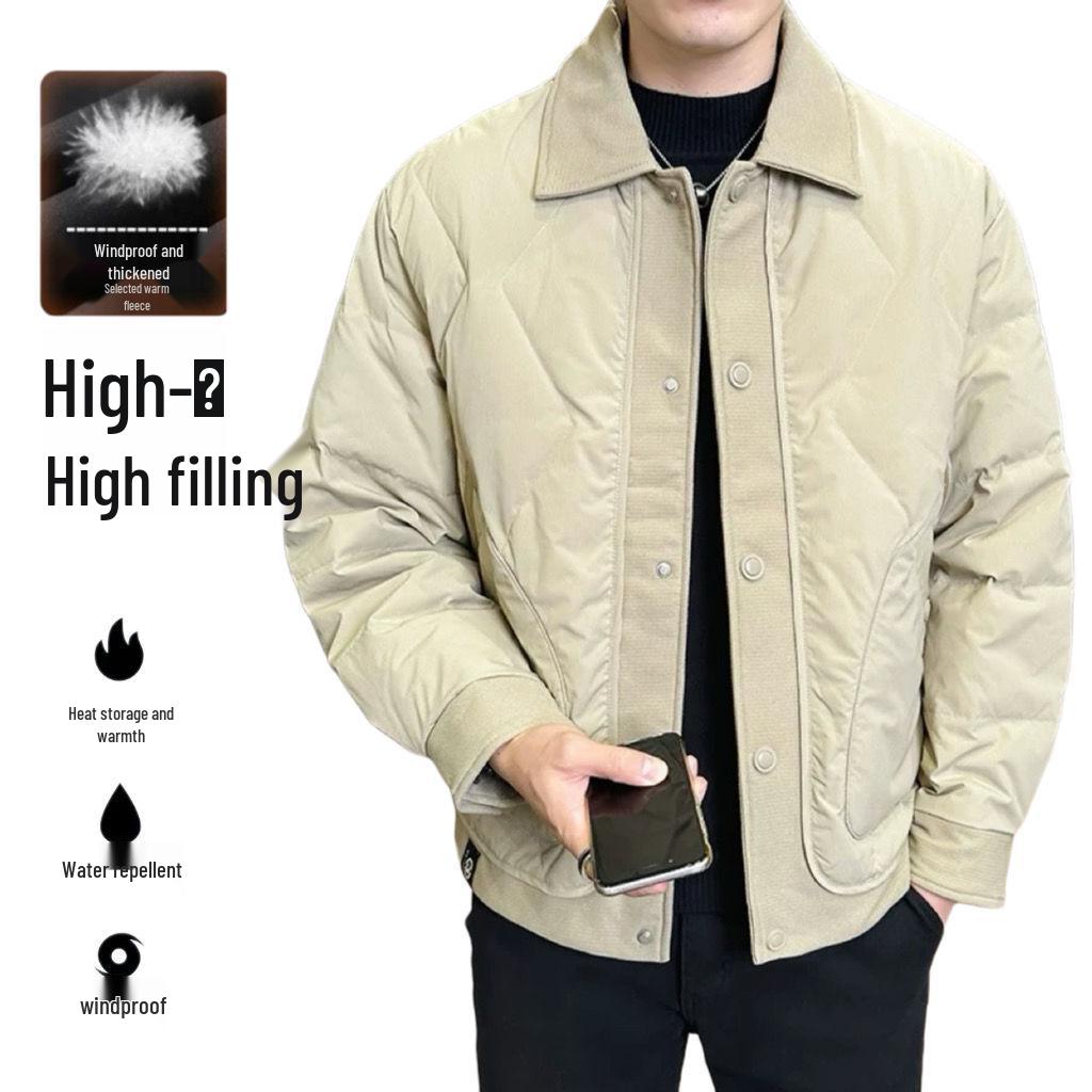 

Мужская легкая куртка из утиного пуха с лацканами, тренд зимы 2025 M (under 115 jin)