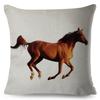Elegant Running Horse Cushion Cover Graceful Gallop Pose Soft Decorative Square Pillow Modern Living Room Bedroom Decor xcm