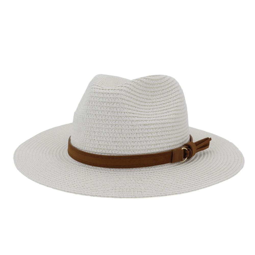 Nuovo Taglia Grande 59-60CM Cappello Panama Cappelli Estivi da Sole per Donna Uomo Esterno Spiaggia Paglia Cappellino Protezione UV Chapeau Cappello Jazz Trilby