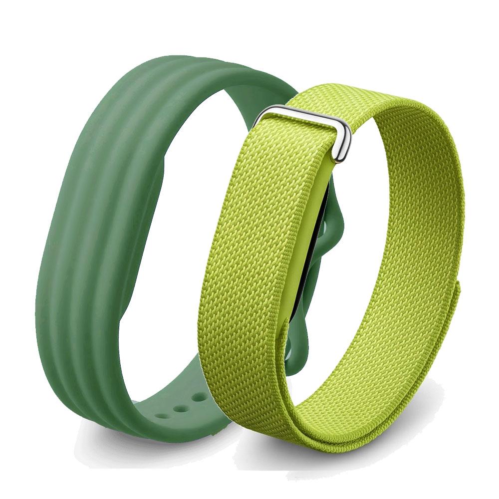 2 Stück Silikon+Nylon Armband für Google Fitbit Air Strap Verstellbares Ersatz-Armband für Fitbit Air Fitness-Tracker Armband