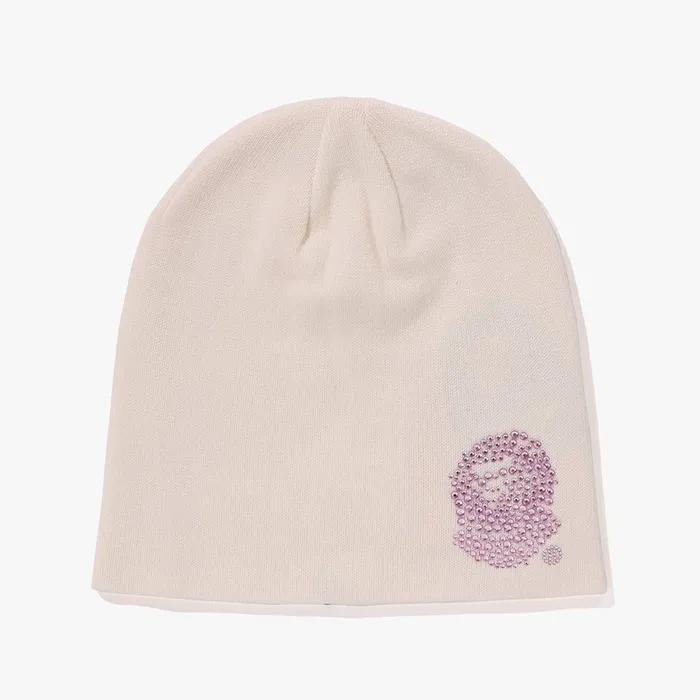 Crystal Ape Head Beanie (W) WHITE