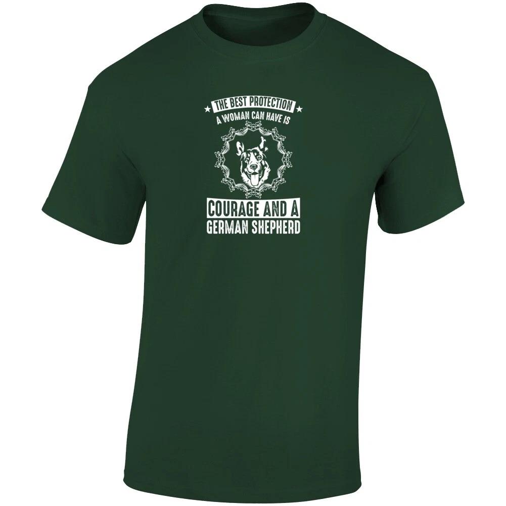 Courage And A German Shepherd The Best Ptotection A Woman Can Have Gift T Shirt 2XL