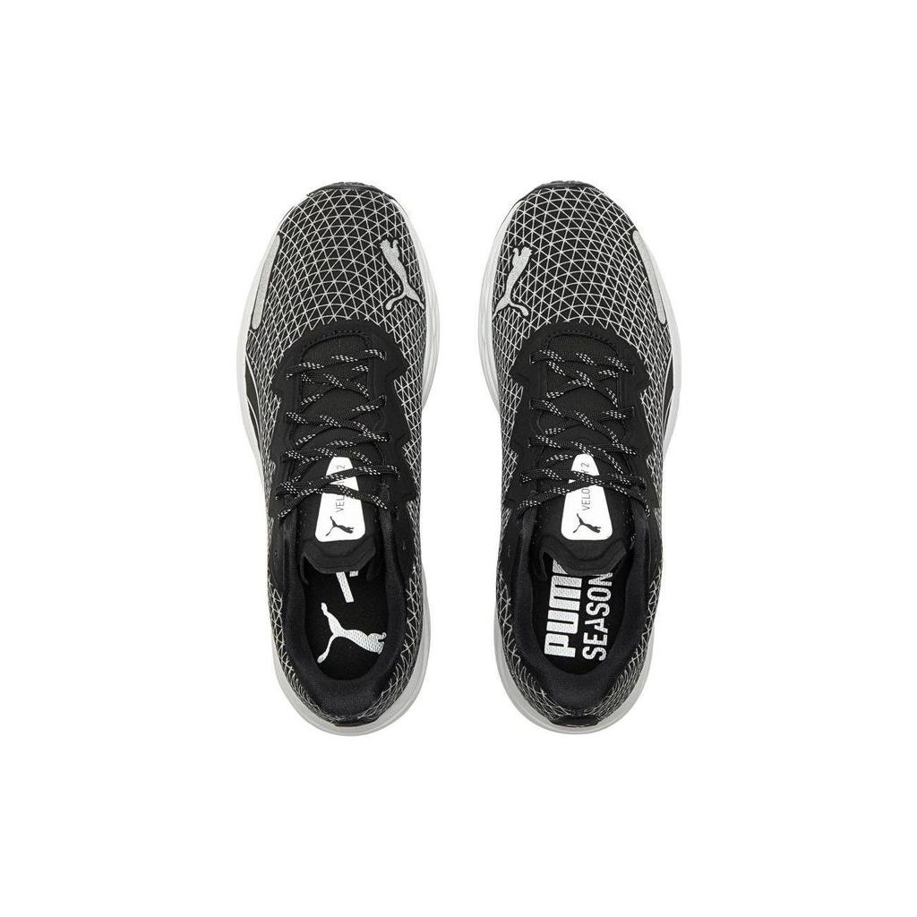 Puma Velocity Nitro 2 Wtr Bequemes Stoff Rutschfest Langlebig Low-Top Trainings Laufschuhe Herren Sneaker Schwarz Weiß 376917-01