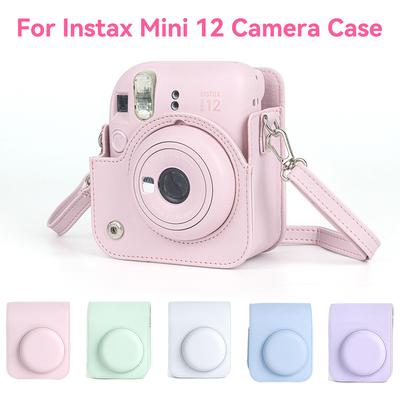 Für Instax Mini 12 Kameratasche aus PU-Leder, weiche Schutzhülle, Reisetasche für Fujifilm Filmkameratasche mit Schultergurt