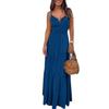 Cross-border Foreign Trade European and American Women's Clothing Amazon 2026 Summer Fashion Button V-neck Splicing Sleeveless Suspender Dress