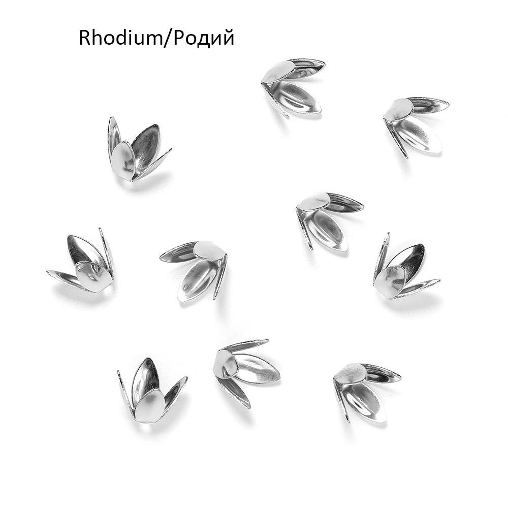 100pcs/lot Gold Color Flower Metal Petal Bead Caps Four Leaves Bead Cups For Jewelry Making