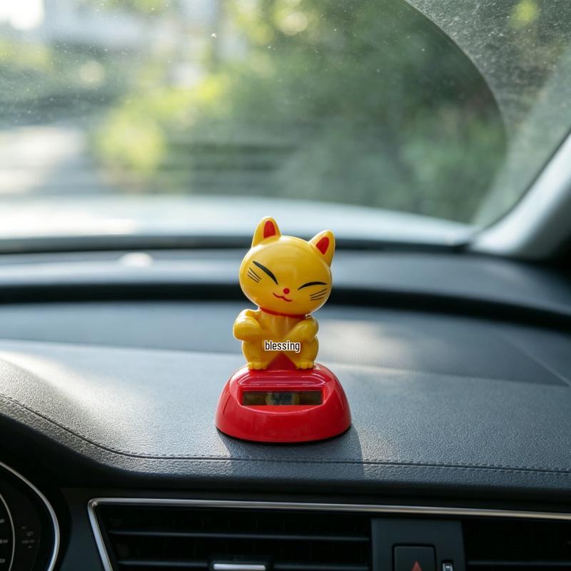 

Solar-Powered Fortune Cat Ornament - Wealth-Attracting Car Decoration Handicraft Weight and Dimensions - See Details