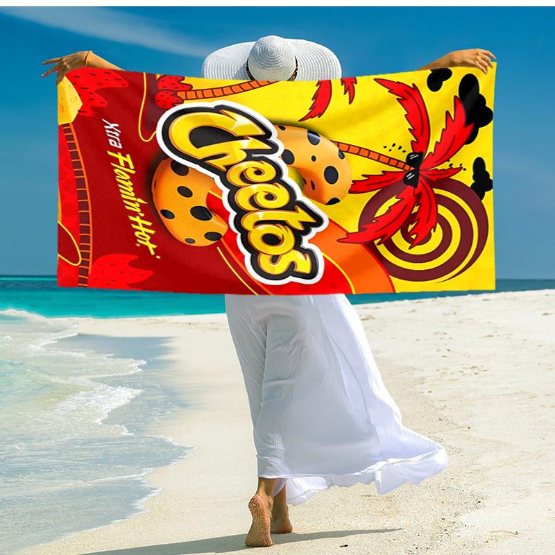 Ultra-Soft Beach Towel with Cheetos Theme,Ideal for Pool - Camping, Diving - Perfect Travel Essential, Vibrant Beach Towel.