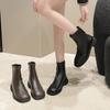 Women's Boots Back Zipper Adjustable Soft Elastic Sole Not Tired Feet Warm Breathable Thick Bottom Height Increase Fashion Comfortable Martin Boots
