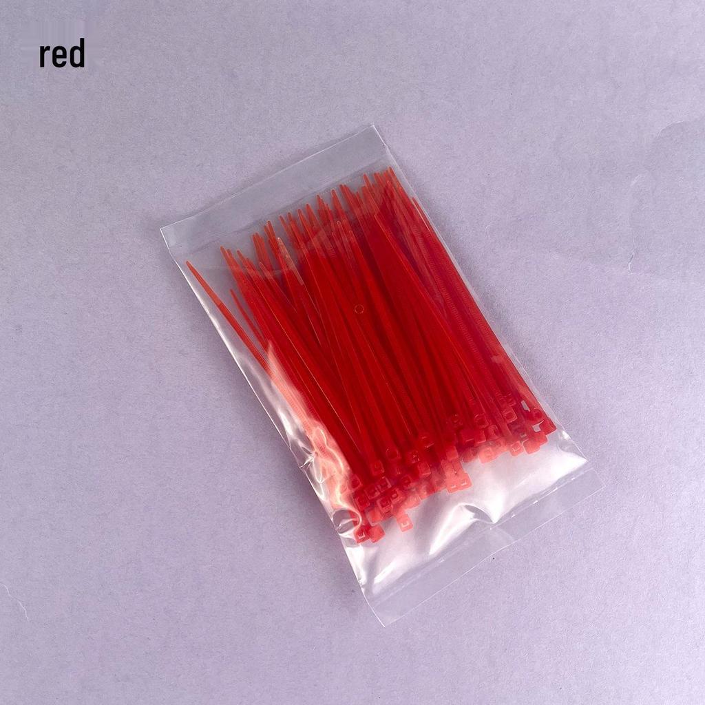Multi-Color Nylon Zip Ties - 2x100 Pack, Small 2.4mm Wide In Blue, Red, Yellow, Green, Orange, Black, White & Pink