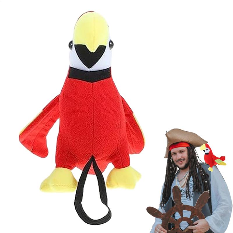 Plush Pirate Parrot Halloween Party Props Pirate Role Playing Toys Stuffed Parrot Doll Plush Ornament Bird Child Toys Birthday