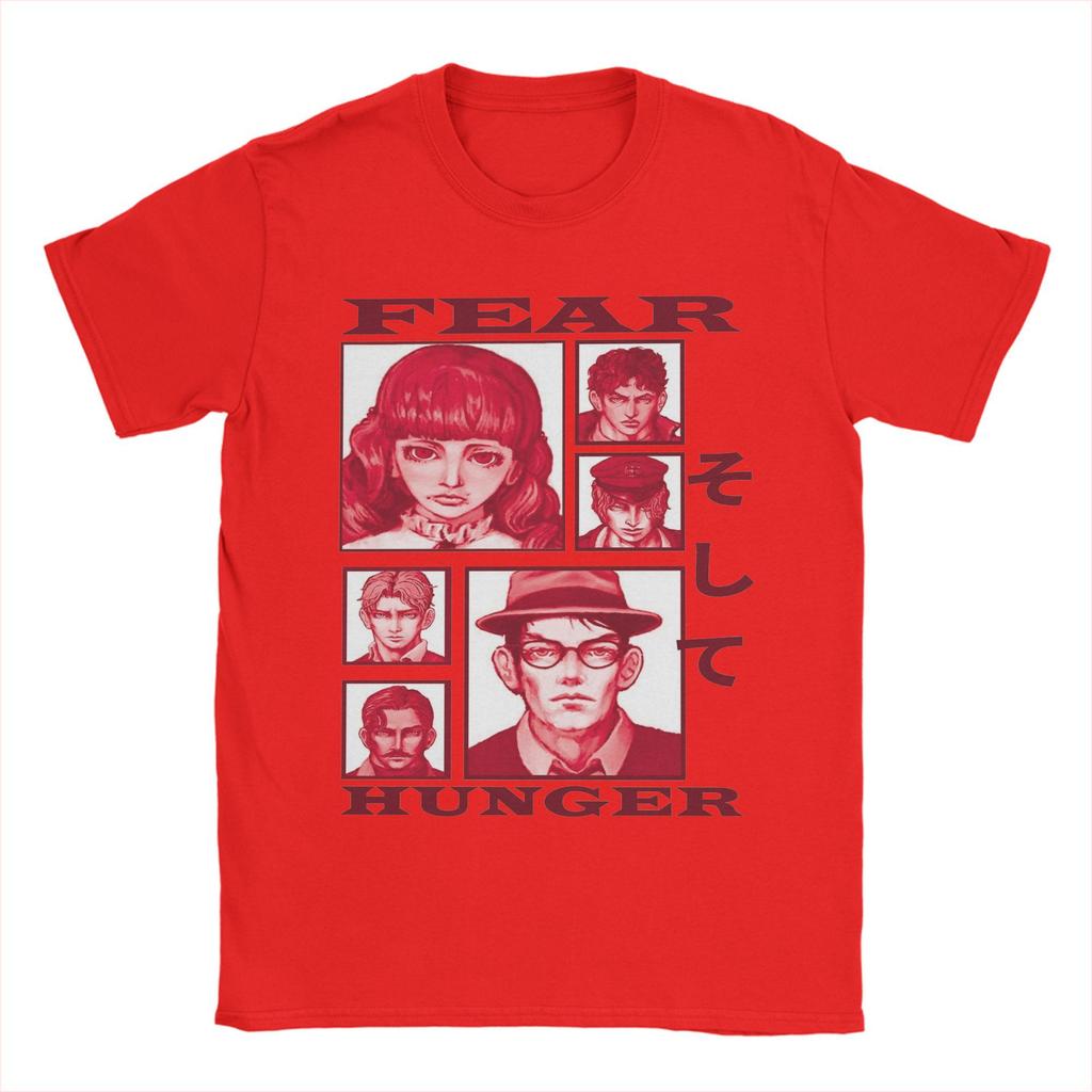 Novelty Fear And Hunger Indie Horror T-Shirt Men Round Neck Short Sleeve Tops  Cotton Summer Clothes