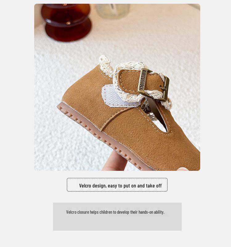 2026 Breathable Korean-Style Soft Sole Non-Slip Walker Shoes for Baby Girls, Trendy Birkenstock Spring/Autumn Infant & Toddler Shoes