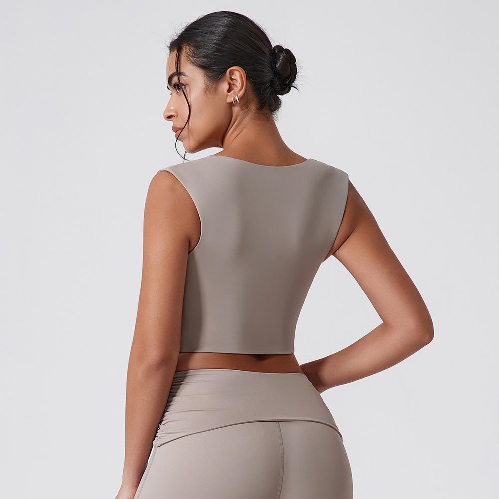 Europe and the United States summer new sexy back sling vest shock-proof fitness wear quick-drying slim fashion yoga top