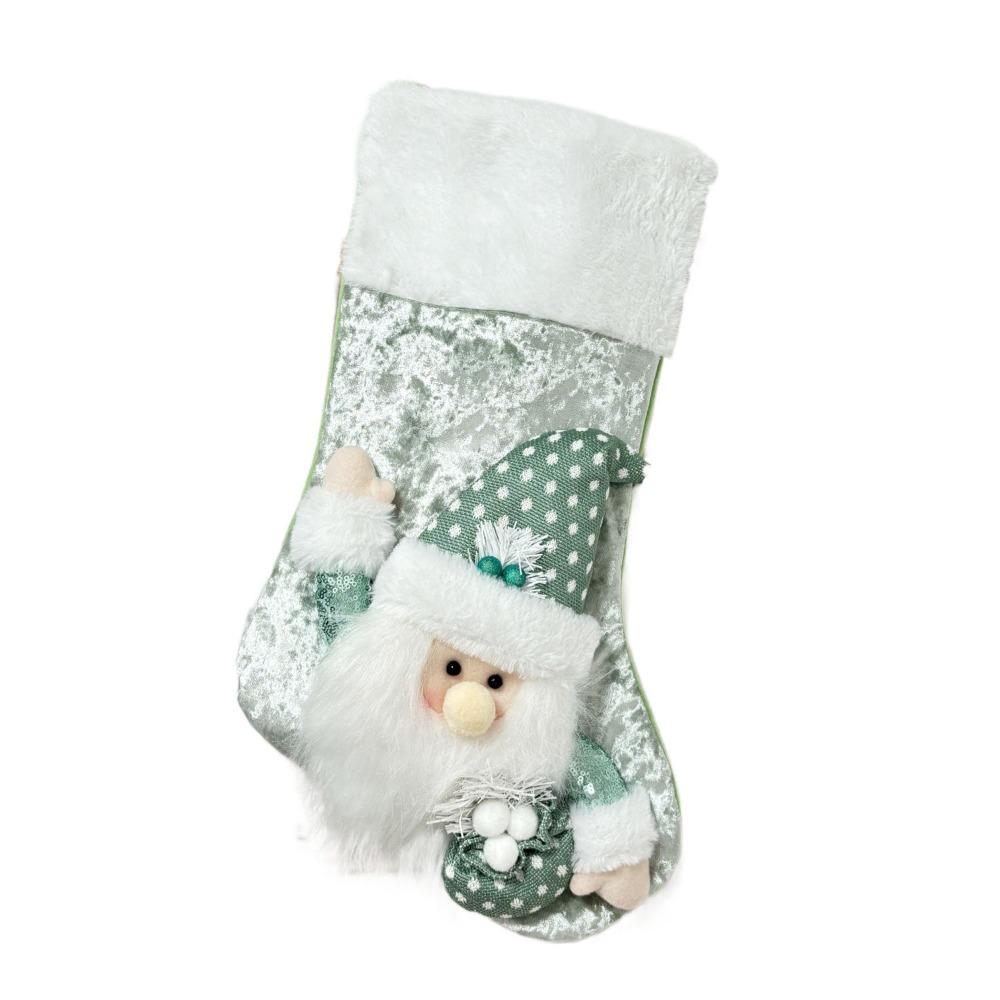 

With Sequins Christmas Stockings Santa/Snowman/Elk/Bear Christmas Tree Ornaments Fireplace Style H