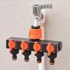 4-Way Garden Hose Splitter with 4 Independent Switches Leak-Proof Design for Outdoor Watering System