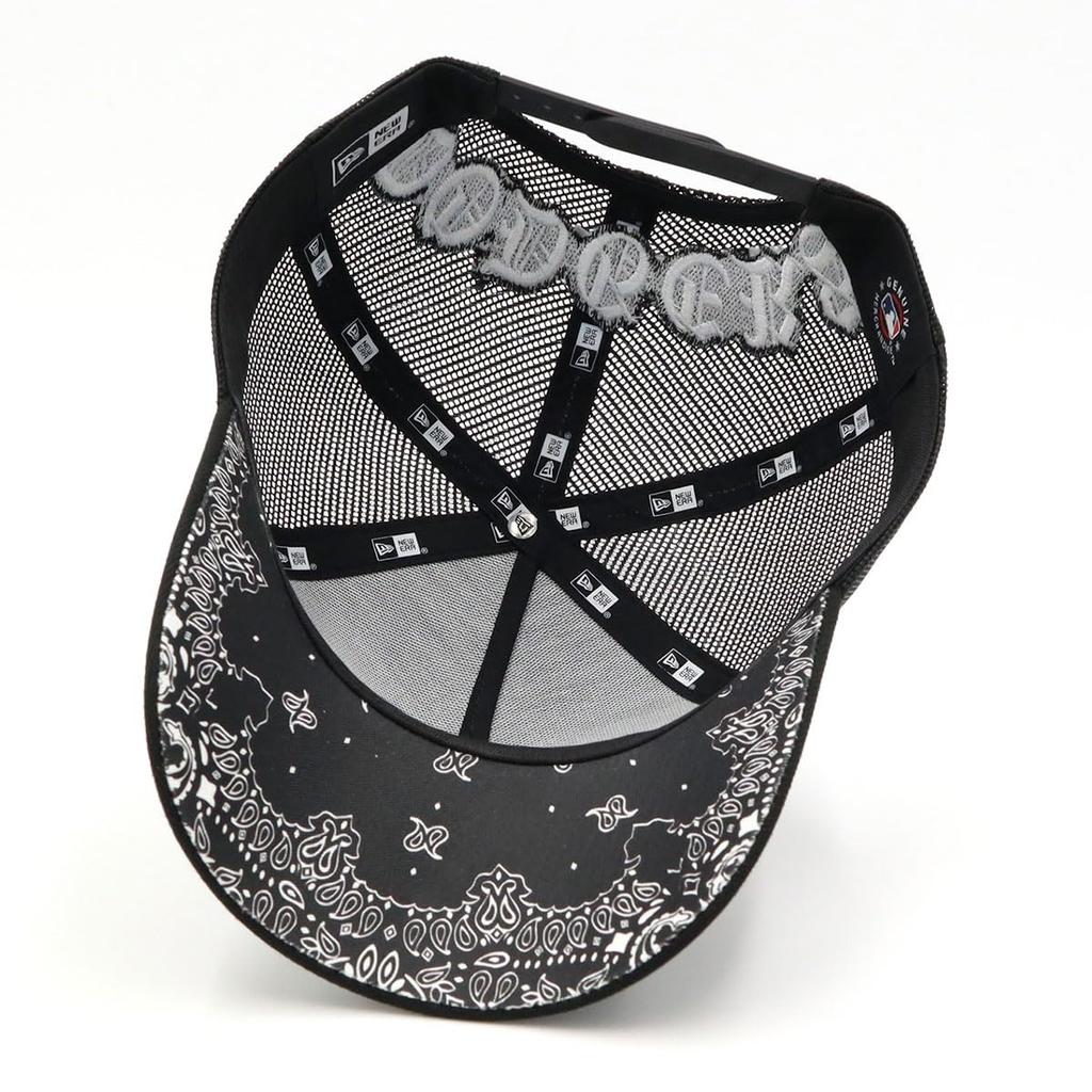 New Era 9FORTY A-Frame Trucker Mesh Cap, MLB Los Angeles Dodgers, LA Black, Letter Arch Paisley Under Visor, ONSPOTZ Exclusive, Free Size Unisex