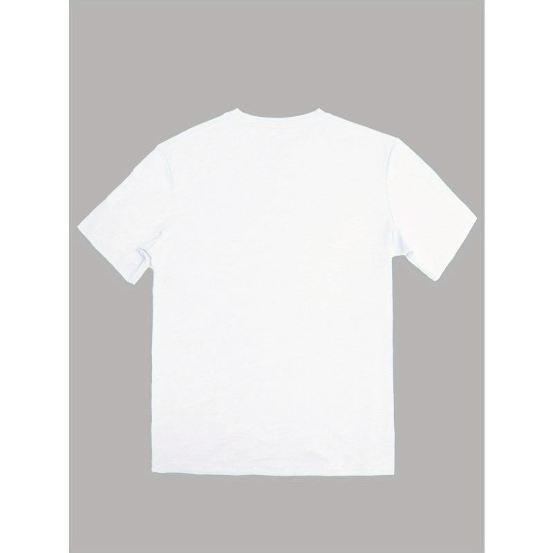 European Sizes 1pc Plus Size Men'S Summer T-Shirt, Casual Round Neck, Polyester Knit with Geometric Guitar Print, Short Sleeve, Regular Fit