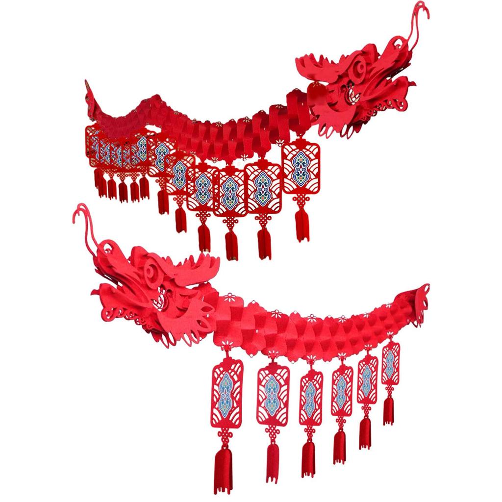 Chinese New Year 3D Dragon Ceiling Decoration Chinatown Dragon Ceiling Pendant for Window Shops Outdoor Chinese Theme Party Door