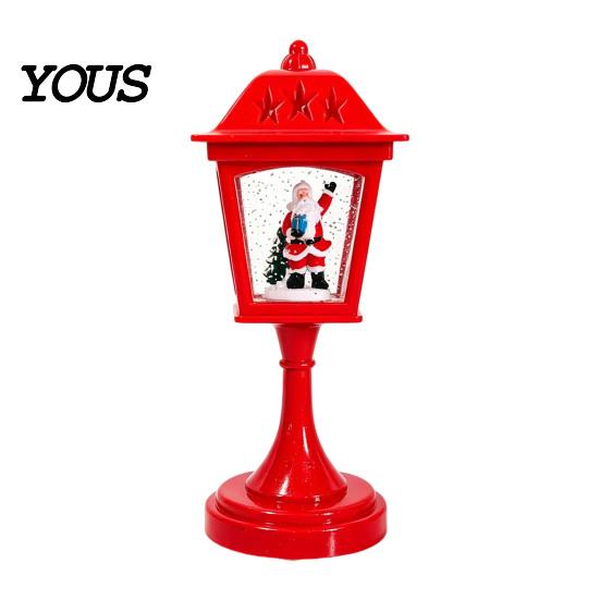 Warm Atmosphere Lighting Christmas Snow Sphere Lamp, Retro Street Lamp Design, Santa Winter Theme Ornament Snowman Tree Night Light for Bedroom,