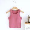 Women's Slimming Tank Top with Bra Pads, Cropped Waist Length