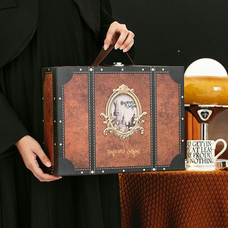 Vintage European Retro Suitcase Large Handheld Storage Box Photography Prop Antiqued Gift Box