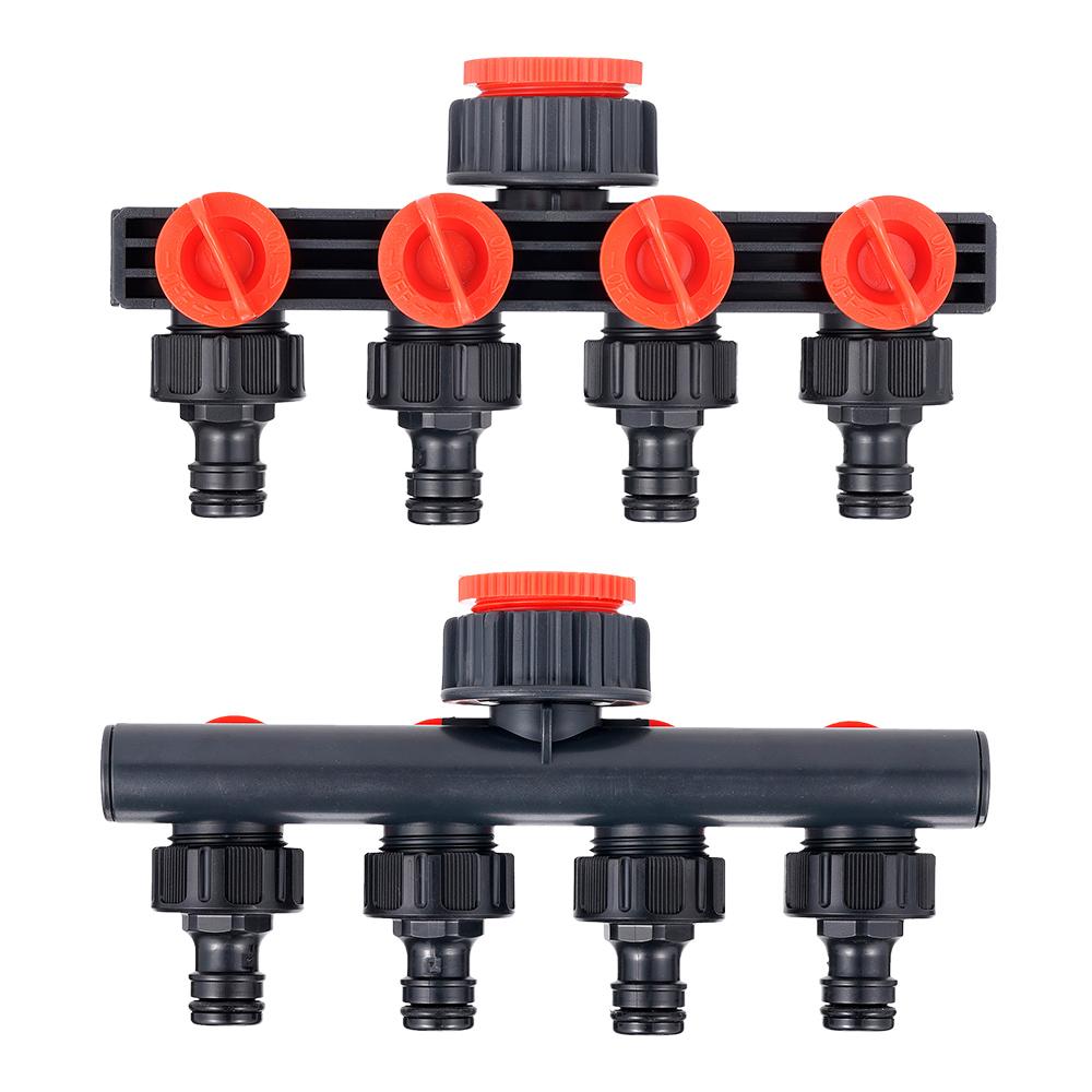 1-Pcs Garden Water Pipe Hose Quick Connect Adapters Plastic 4-way Quick Connector Splitter Garden for Faucets Watering Systems