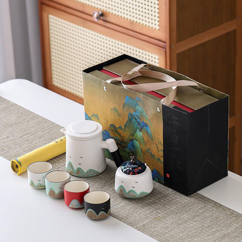 A Thousand Miles of Rivers and Mountains Ceramic Tea Set