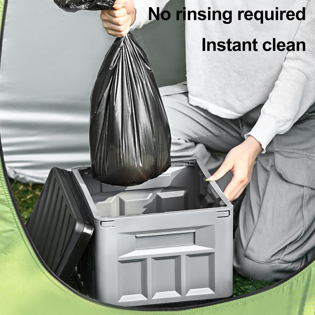 Folding Collapsible Toilet for Adults & Kids Camp Toilet with Lid & Reusable for Camping Travel Outdoor Car RV & Emergency Use