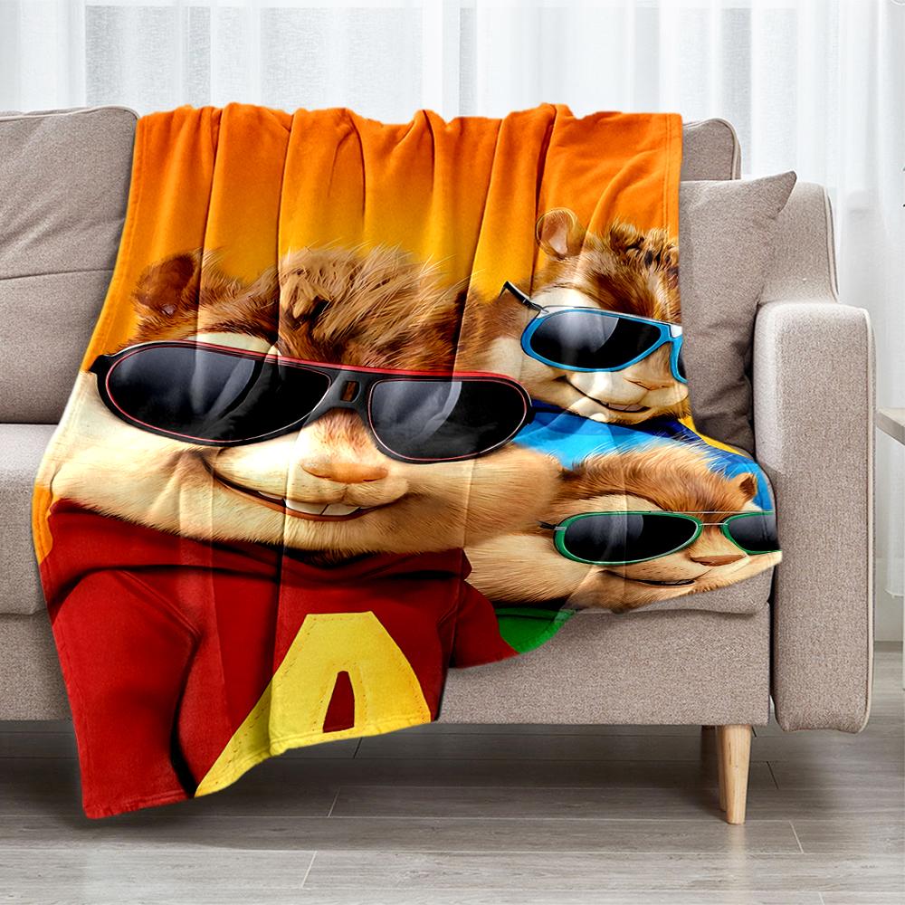 Manta Impresa con Tema de Alvin y las Ardillas - Perfecta para Sofá, Cama, Viajes y Uso al Aire Libre | Lavable a Máquina, Acogedora y Duradera.