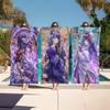Raiden Shogun Genshin Impact Beach Towels Shower Towel Sauna Travel Spa Microfiber Quick Dry Gym Accessories Cute Room Decor