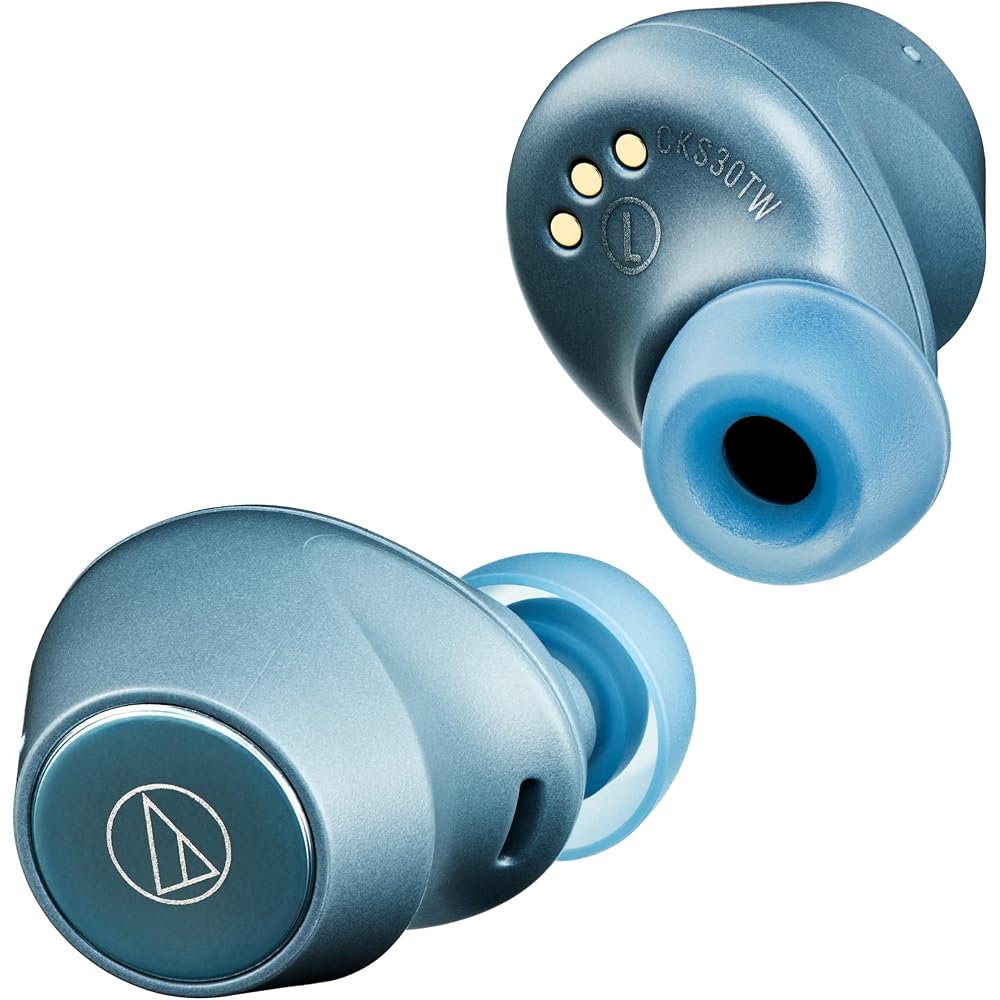 Audio-Technica ATH-CKS30TW BL Wireless Earphones Bluetooth [True Wireless Earphones / Deep Bass / IP55 Waterproof & Dustproof / Multipoint Support / C