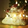 Glowing Christmas Decorations Sculpture Cute Snowman Figurine Snowman Statue Nightlight  Gift