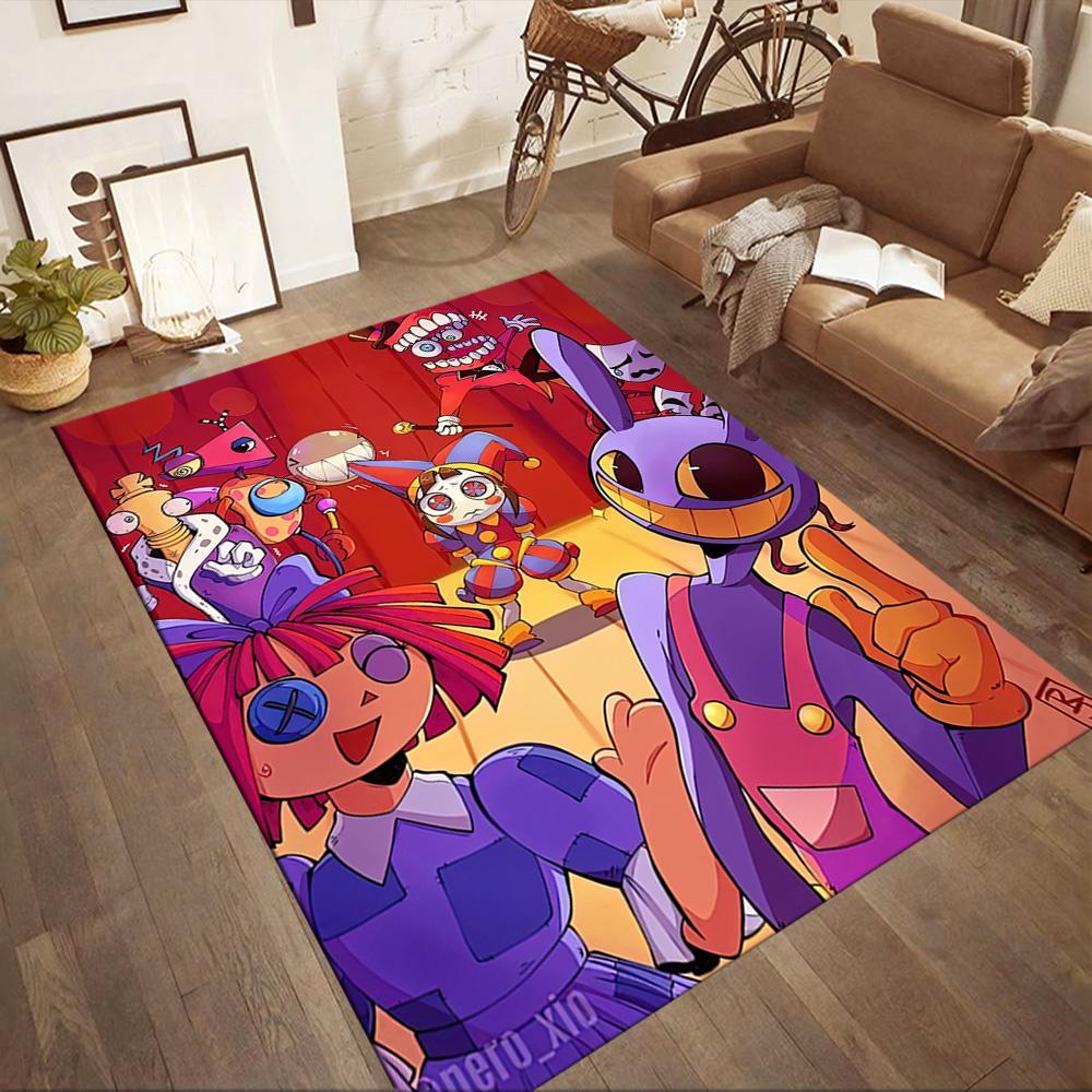 Digital Circus Carpet Perfect for Game Room Kitchen Dining Room Playrooms Antislip Carpet Anime Office Decor Spiritual Gift