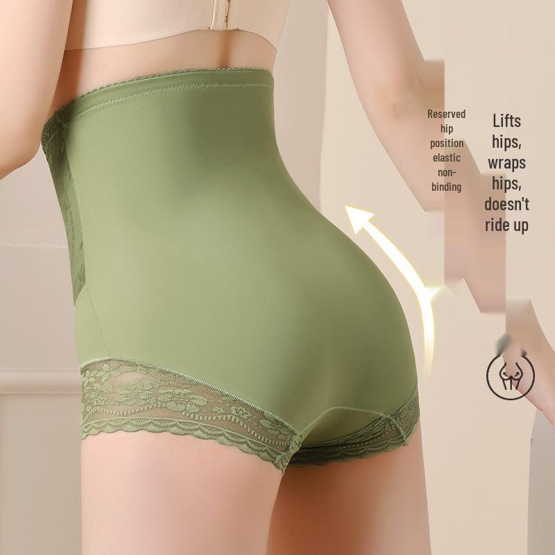 Spring/Summer Lace Trim High-Waist Shaping Panties - Tummy Control & Hip Lift