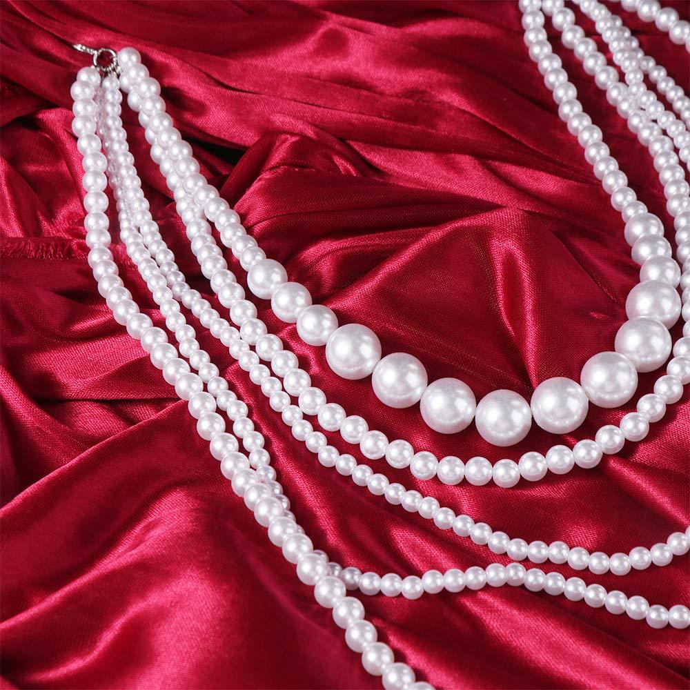 Luxury Multi Layer Necklaces Charms Exaggerated Necklaces Pearl Beaded Necklaces  Dress Decoration