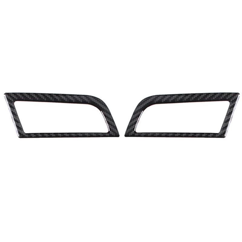 2pcs For Ford Mustang 2015 2016 2017 2018   ABS Carbon Fiber look Car Interior Dashboard Air Vent Cover Trims