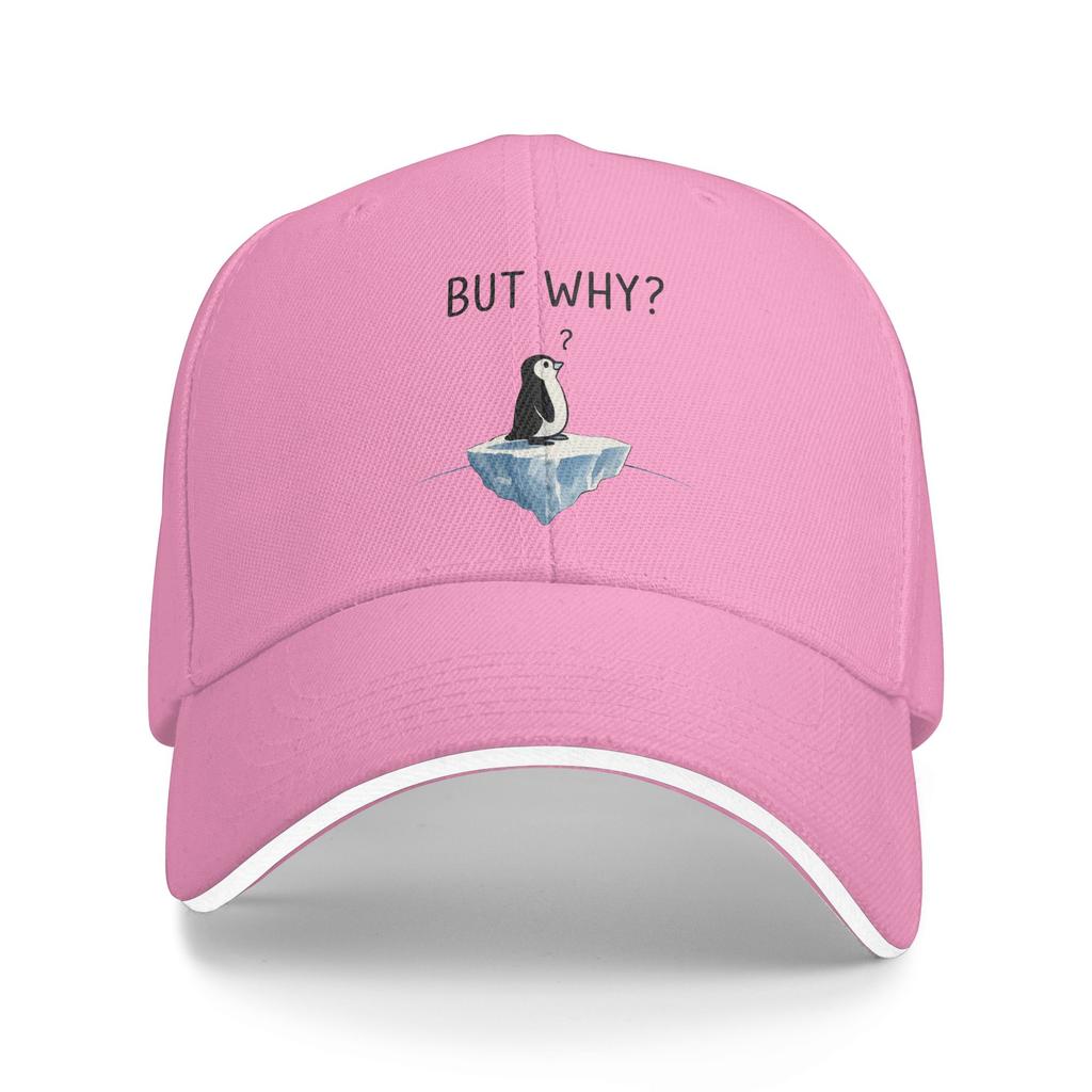 Nihilist Penguin But Why Cute Baseball Cap  Outdoor Gym Adjustable Trucker Hat Couple Women Streetwear Custom DIY Snapback Cap